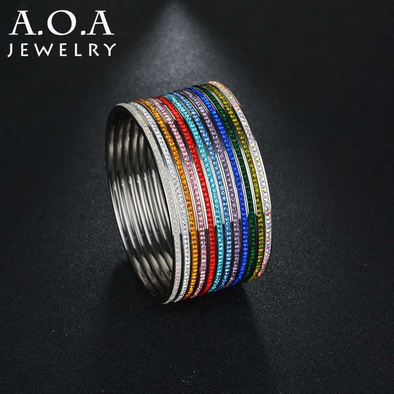 2017 Новинка один ряд многоцветные браслеты из нержавеющей стали шикарный CZ камень