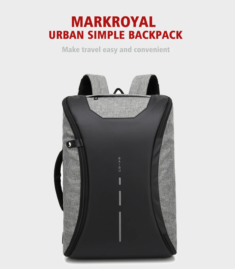 MARKROYAL 15,6 дюймов ноутбук рюкзак Anti Theft USB для подзарядки городской мужской Mochila для мужчин Дорожная школьная сумка подростка
