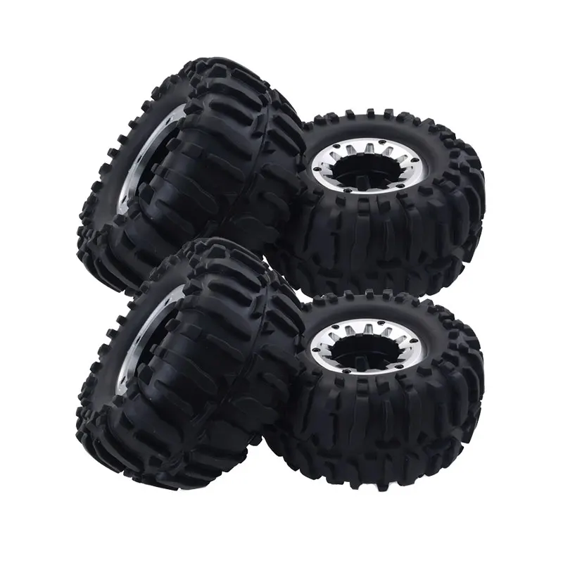 4 шт. 1/10 RC монстр грузовик резиновый шины для 1:10 весы Traxxas Himoto HSP дикари LRP Redcat XS TM Flux MT RC модель автомобиля - Цвет: 4pcs Sliver