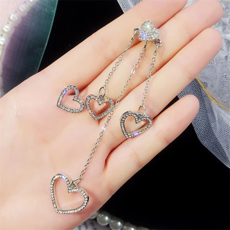 KASIYU kindheart Асимметричные 925 Серебряные иглы кисточки серьги Модные Серьги Ушные