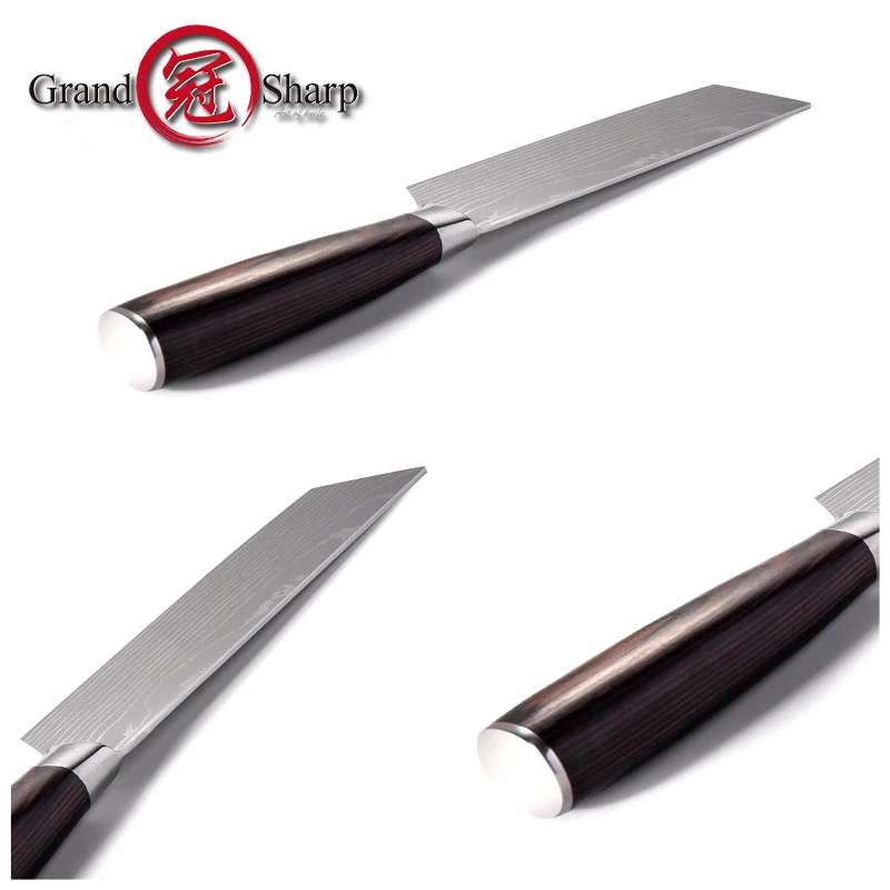 Профессиональный 7-дюймовый нож Nakiri из японской нержавеющей стали шлифовальный