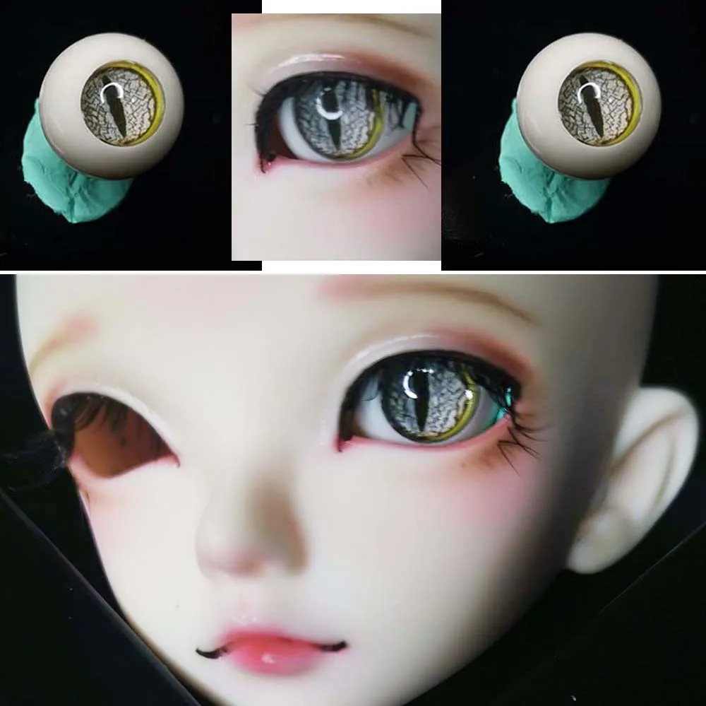 Bjd глаза змеиные серые Глазные яблоки 1/4 1/3/6 1/8 BJD/SD Кукла SD MSD аксессуары 10 мм 12 14 16 20