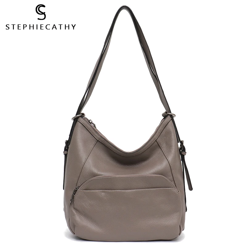 SC женские сумки из натуральной кожи коровьей большой емкости Хобо на ремне