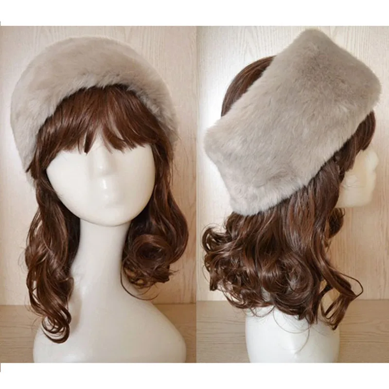 Новинка женские теплые меховые головные кольца шапки бини зимняя женская шапка