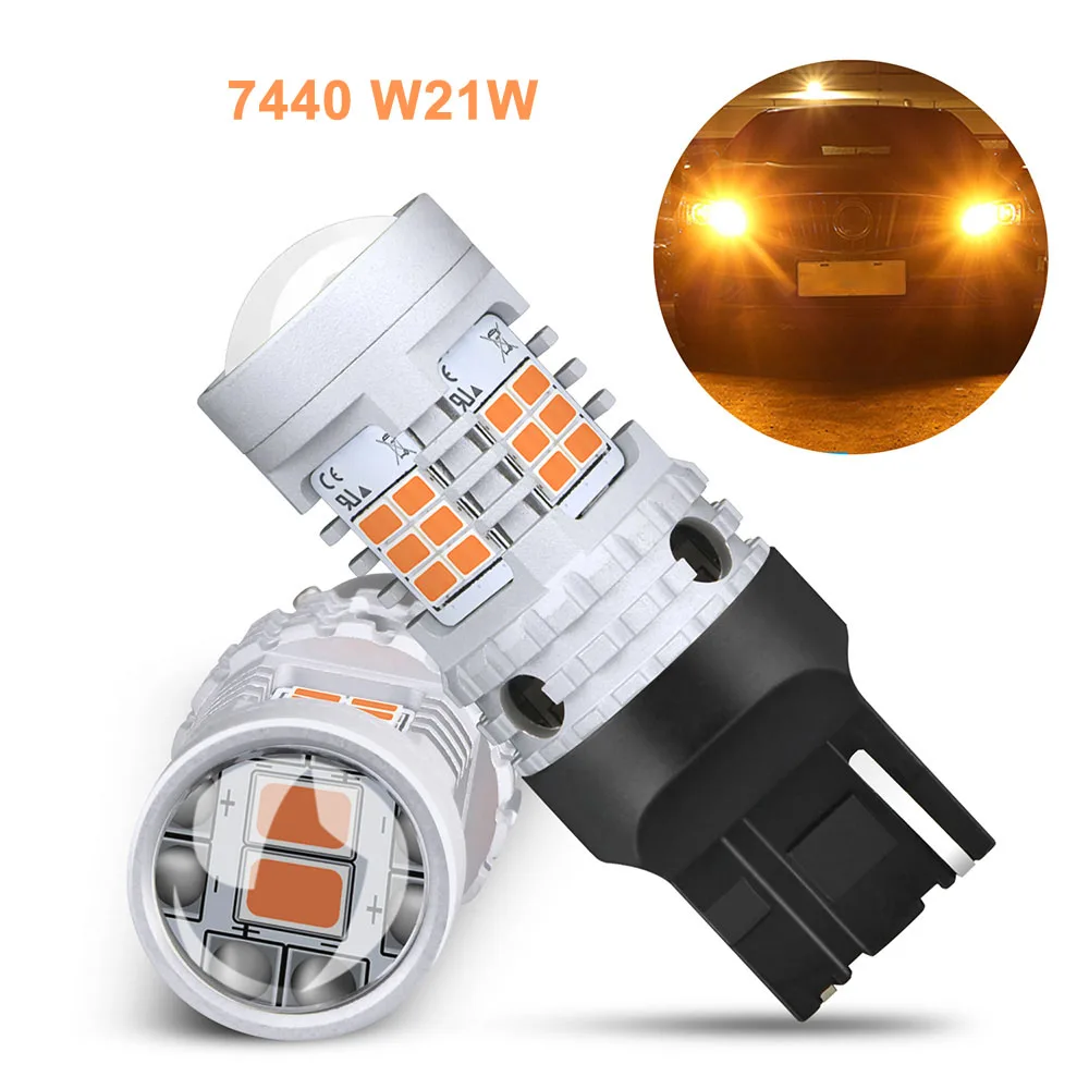 W21W 7440 OXILAM P21W светодиодный Canbus Error Free Поворотная сигнальная лампа 1156 BA15S BAU15S 7440 светодиодный лампы нет Hyper Flash огни автомобиля 2200 к Янтарный 12V - Испускаемый цвет: W21W 7440