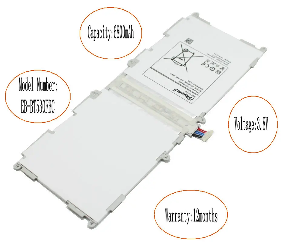 1x6800 мА/ч EB BT530FBC/EB BT530FBE запасная батарея для Samsung Galaxy Tab 4 10 1 &quotT530 T531 T535 P5220 SM
