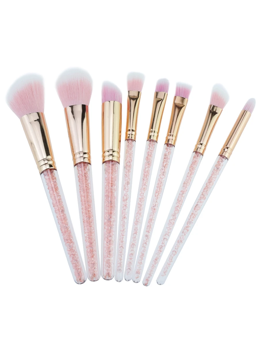 

Professional 8Pcs Faux Crystal Zircon Fiber Hair Makeup Brush Set