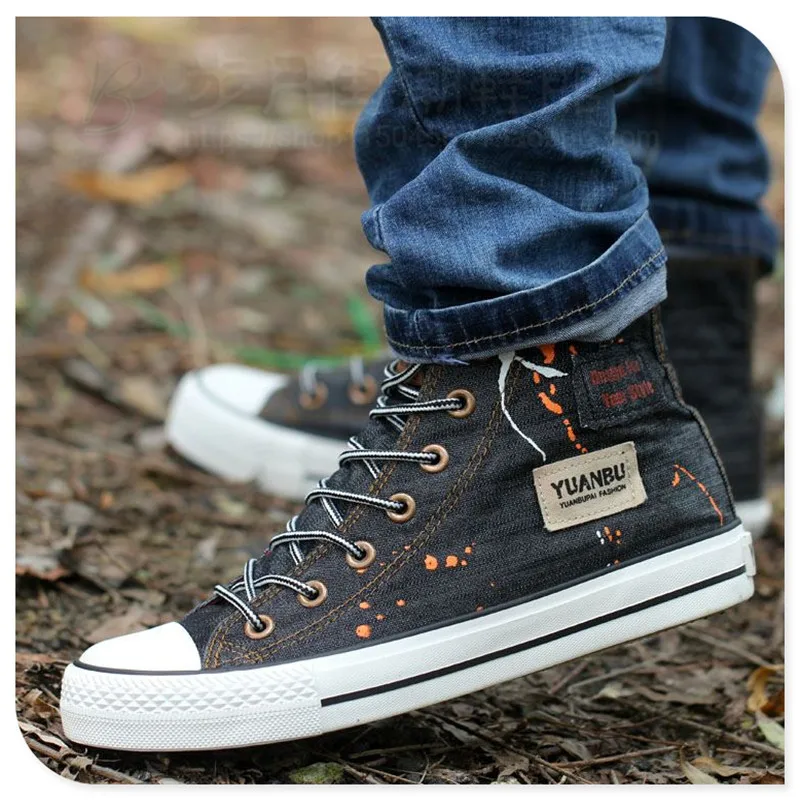 Мужские синие джинсовые парусиновые туфли на весну-осень мужские повседневные