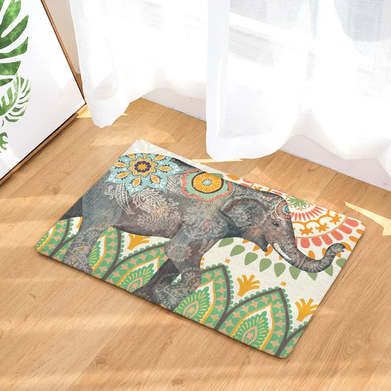 Ковер с принтом слона из Индии замшевый ковер для украшения дома коврик ванной