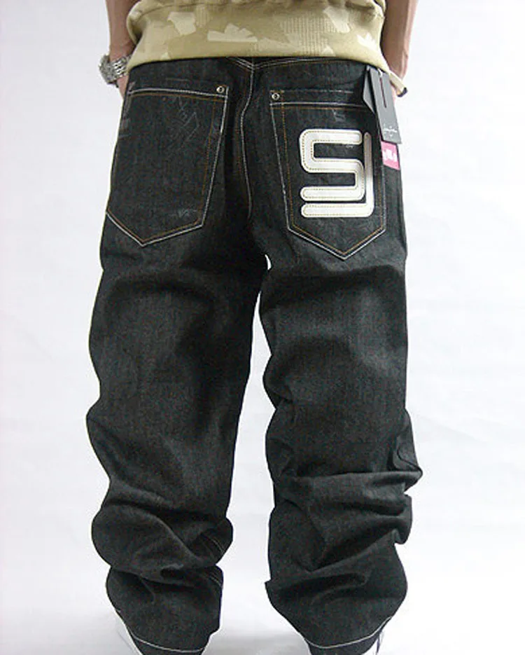 Men's Black Baggy Jeans Hip Hop 