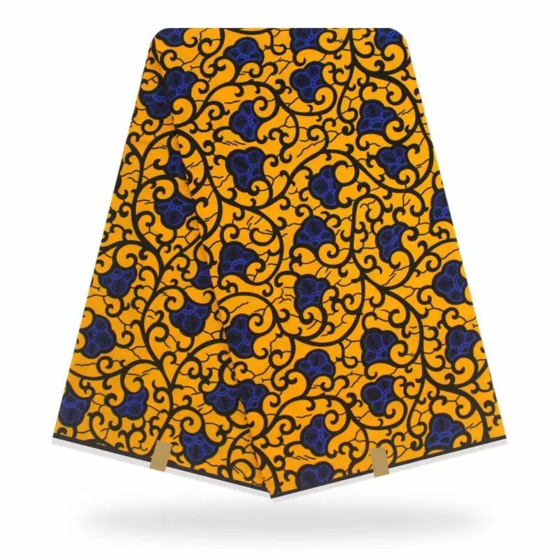 7 Esewing африканская батиковая набивка ткань золотой узор Настоящая Африканская ткань с воском гарантированное настоящая Анкара восковая печать хлопок для платья - Цвет: 7