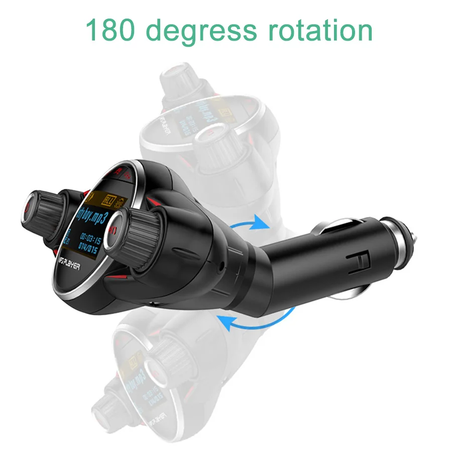 

ACCNIC Power ON OFF Bluetooth 4.0 FM Transmitter Modulator Handsfree Car Kit TF USB Music AUX Audio MP3 Player