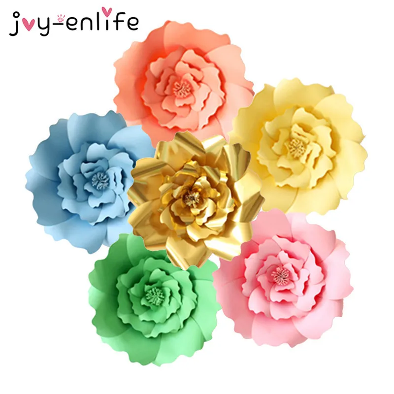 JOY-ENLIFE 2 шт. 20 см бумажные цветы фон для декора вечеринки дня рождения свадьбы