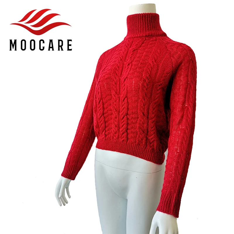 Women Sexy Short Jumper Knit Turtleneck Long Sleeve Loose Twisted Knitted Sweater Autumn Winter Solid Casual Pullover | Женская одежда