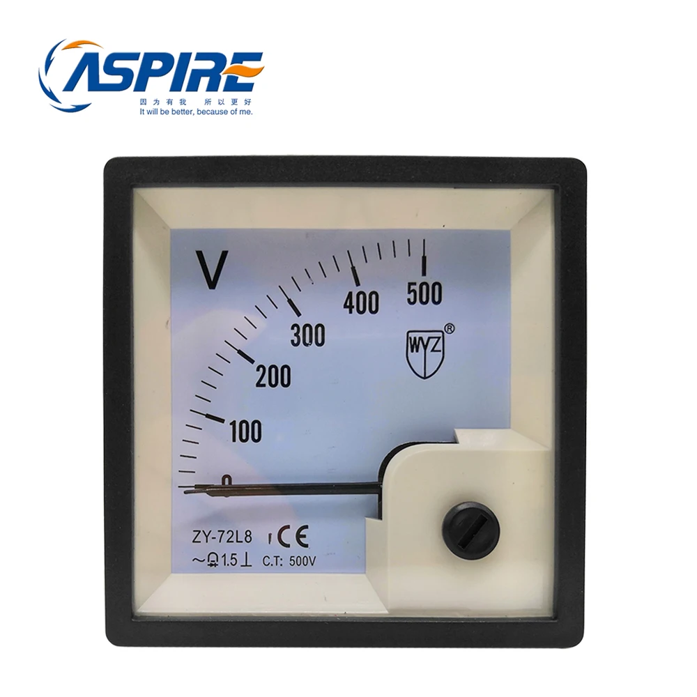 500V Square Analog Panel Voltmeter ZY-72L8 Volt Meter Gauge | Generator Parts &amp Accessories