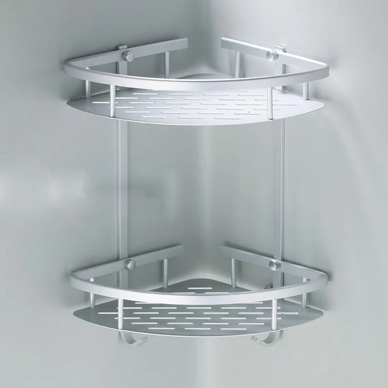 Алюминиевая стойка для ванной комнаты полки держатель посуды без сверления|bathroom