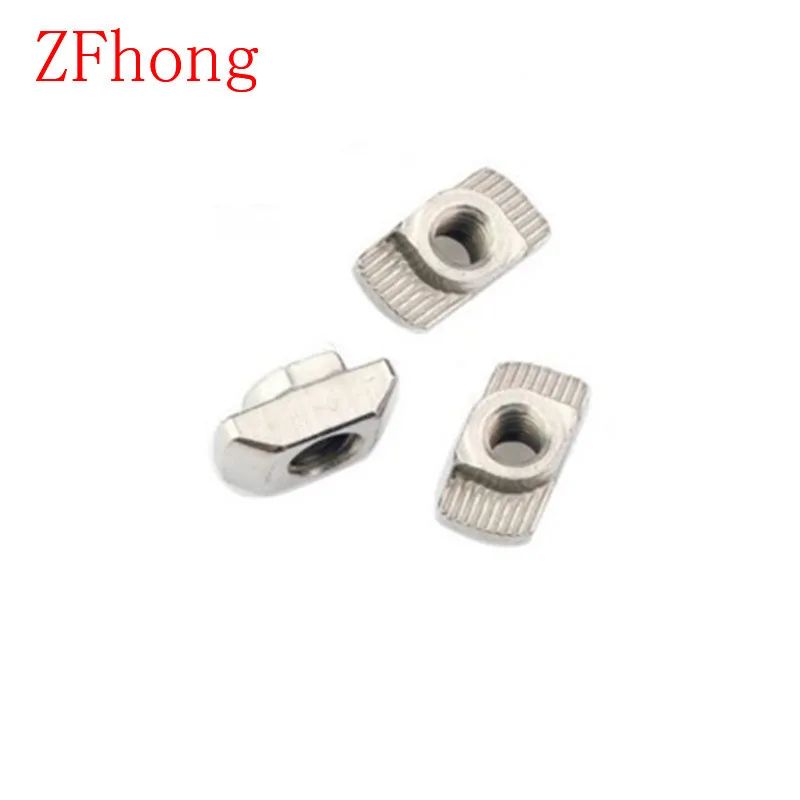 

20-100PCS 20TN M3 M4 M5 T nut Hammer Head nut sliding Nut Connector Nickel Plated for 20 series aluminum profile Slot Groove 6