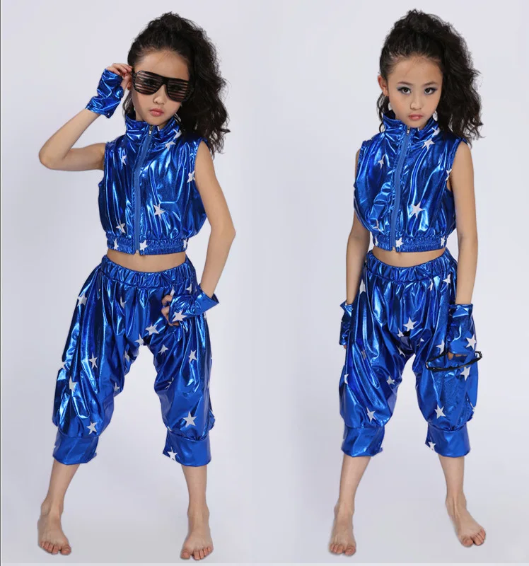 Children's Bright Modern Jazz Dancewear Costumes Boys Hip Hop dance Tops+Pants |