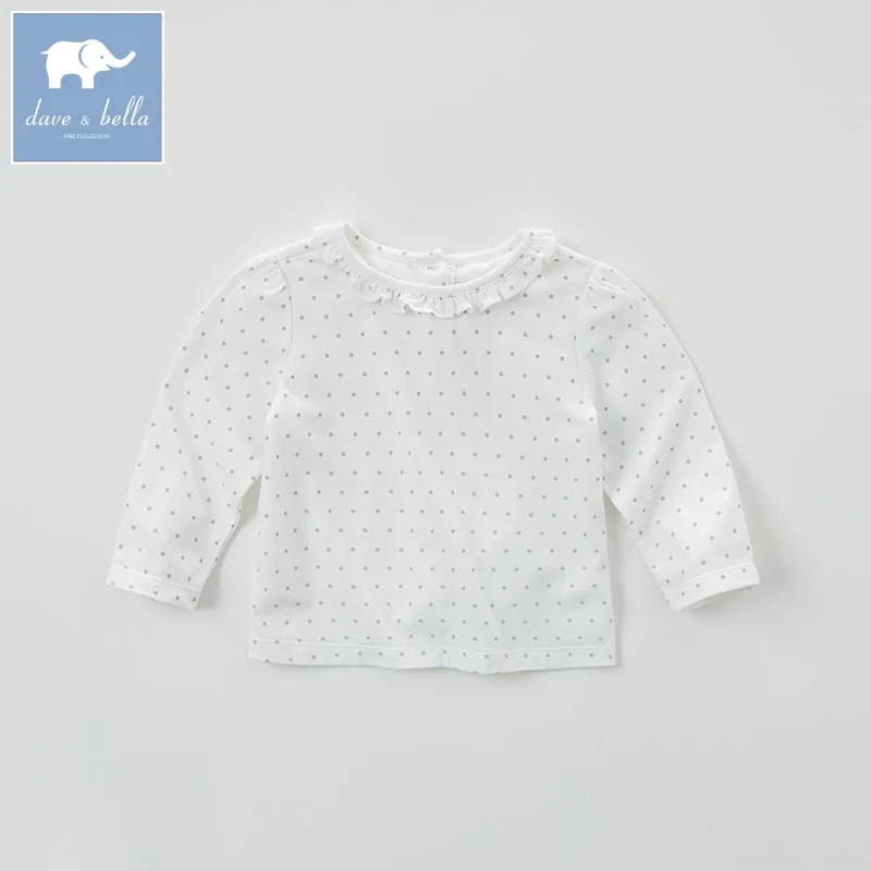 Dave bella/Осенняя модная футболка для маленьких девочек Детские хлопковые милые