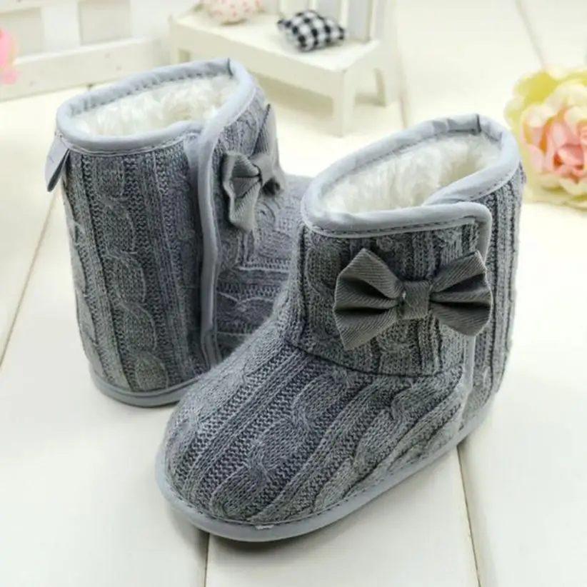 

LONSANT first walker 2018 Baby Bowknot Soft Sole Winter Warm Shoes Boots winter children shoes Dropshipping Wholesale