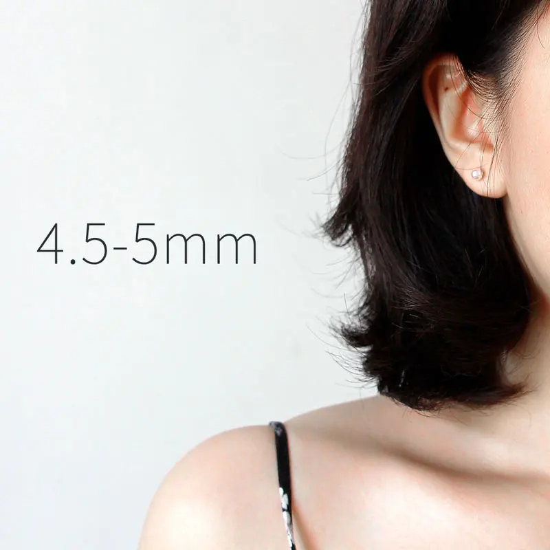 4.5-5mm SHENSS Оригинальное элегантное качество Akoya жемчужные серьги для женщин классические 18 золотые серьги бледно-розовые маленькие лампочки Akoya02 - Окраска металла: 4.5-5mm