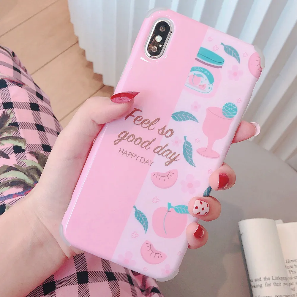 KISSCASE чехол для телефона iPhone XS Max XR X 6 6S 7 8 Plus милый фруктовый персиковый ананас