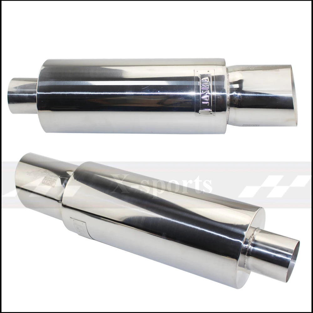 Car Styling Exhaust System Pipe Tail Universal Racing Muffler High Quality Stainless Steel 2.5"3"To 4" Mufflers oblique