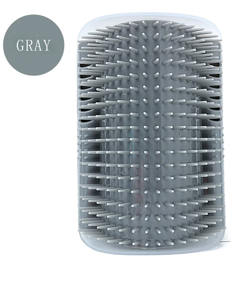 Gray Petshy удобный массажер для кошек, Массажная щетка, пластиковая деревянная щетина для царапин, арка для домашних животных, кошек, самогруммер, принадлежности С Кошачьей Мятой - Цвет: Gray