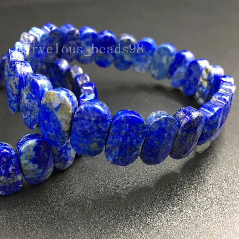 Lapis Lazuli G8459 Красивые ювелирные изделия Сердолик лазурит жаспе Родонит Сердолик Кристалл Эластичный браслет из бисера браслет 71/" PWB630 - Окраска металла: Lapis Lazuli G8459