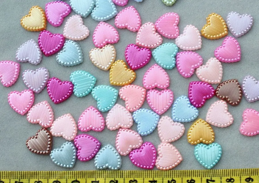 1000 шт сердца жемчужные перламутровые кабины кабошонов смешанные цвета DIY