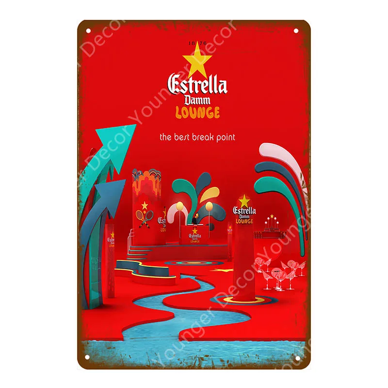 YD2484F Питьевое Пиво Вино Estrella Damm металлические знаки Паб Бар Ресторан Кухня домашний декор для стен в винтажном стиле художественная живопись плакат - Цвет: YD2484F