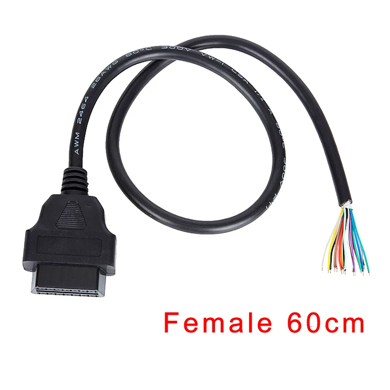 30 см/1,5 м 16 Pin штекер OBD2 II соединительный кабель+ OBD штекер+ Корпус+ SR+ винт удлинитель открывающийся кабель диагностический инструмент
