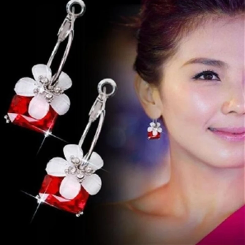 2019 Новое поступление Горячая мода цветы Bijoux Brincos Oorbellen квадратные Красочные