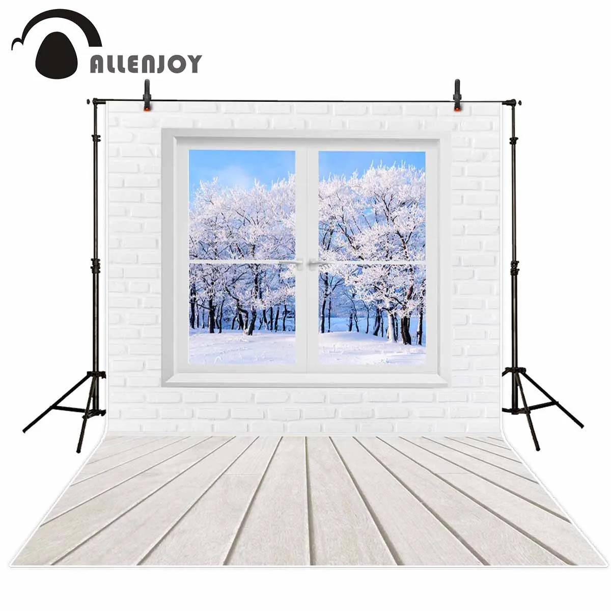 Allenjoy фотографический Рождественский фон для помещений Снежная зима кирпичная