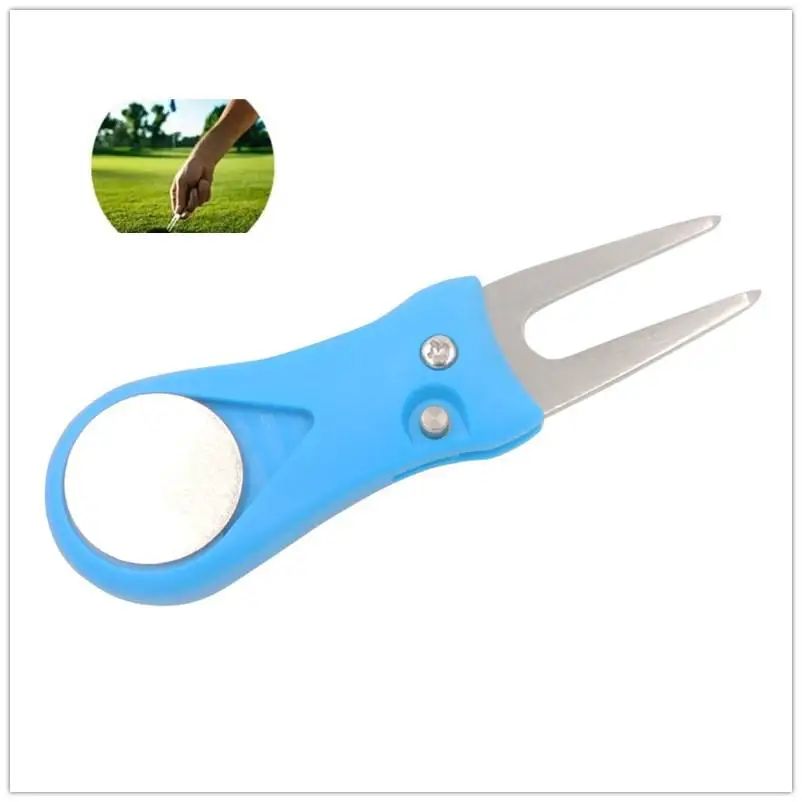 Mounchain 1Piece Steel Golf Divot Repair Switchblade Tool Pitch Pitchfork Accessories Putting Green Fork | Спорт и развлечения