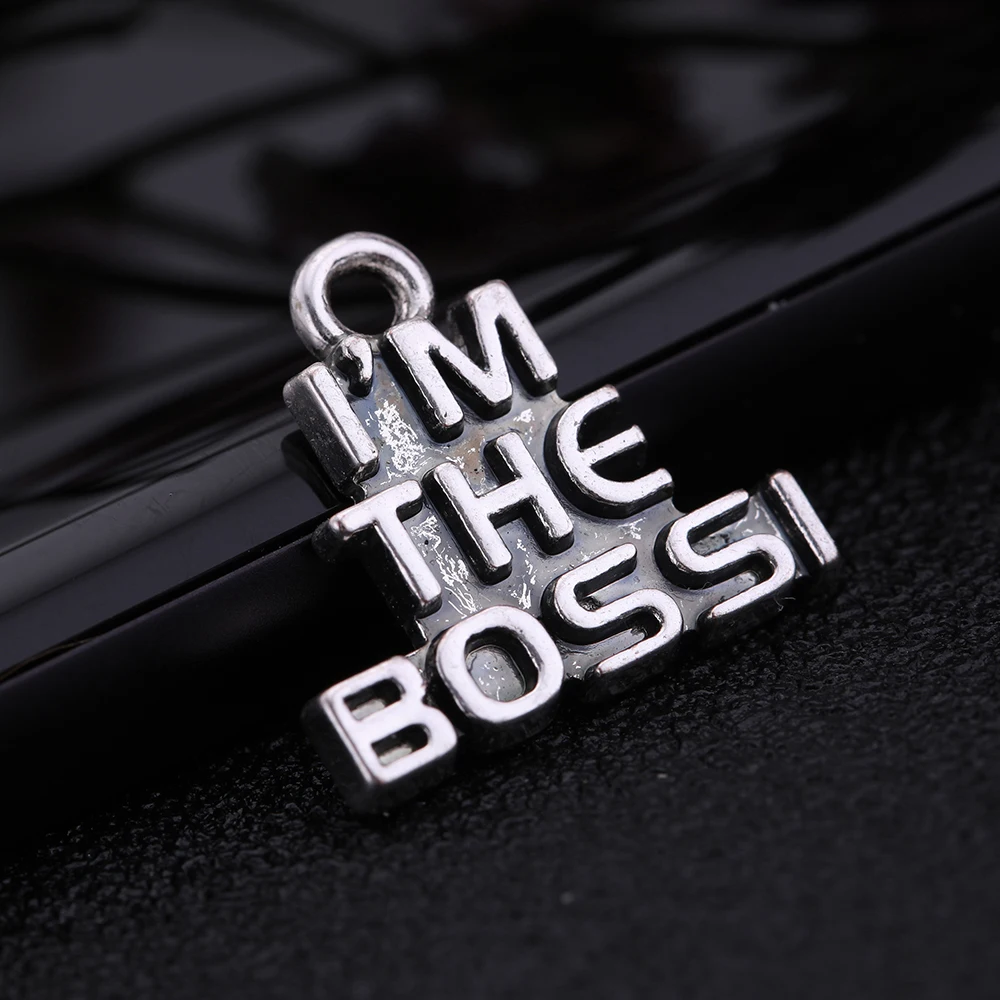 

Zinc Alloy I'm The Boss Word Charm