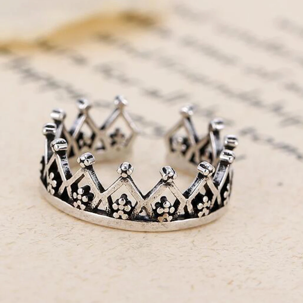 Горячее предложение регулируемое открытое Открытое кольцо на палец с короной и