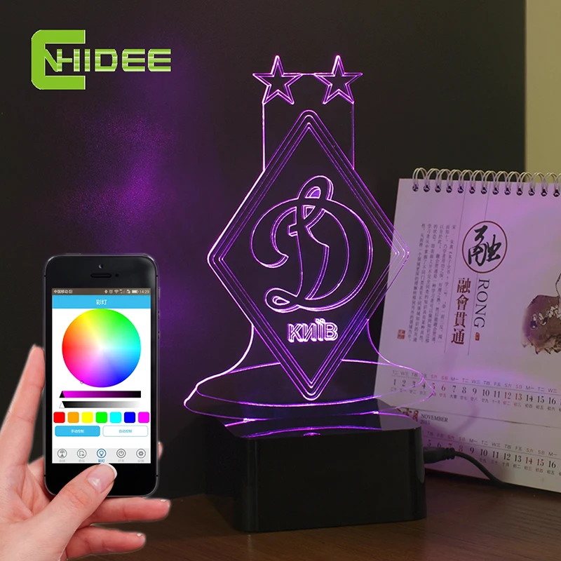 Инновационные usb музыка лампы 3D Ночные светильники Берлин Динамо Lampara Futbol