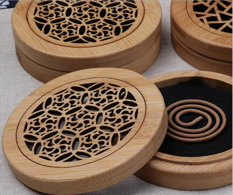 100pcs Bamboo Incense Burner for incense Coil and 7 Box oudh Incense Coil Free Shipping