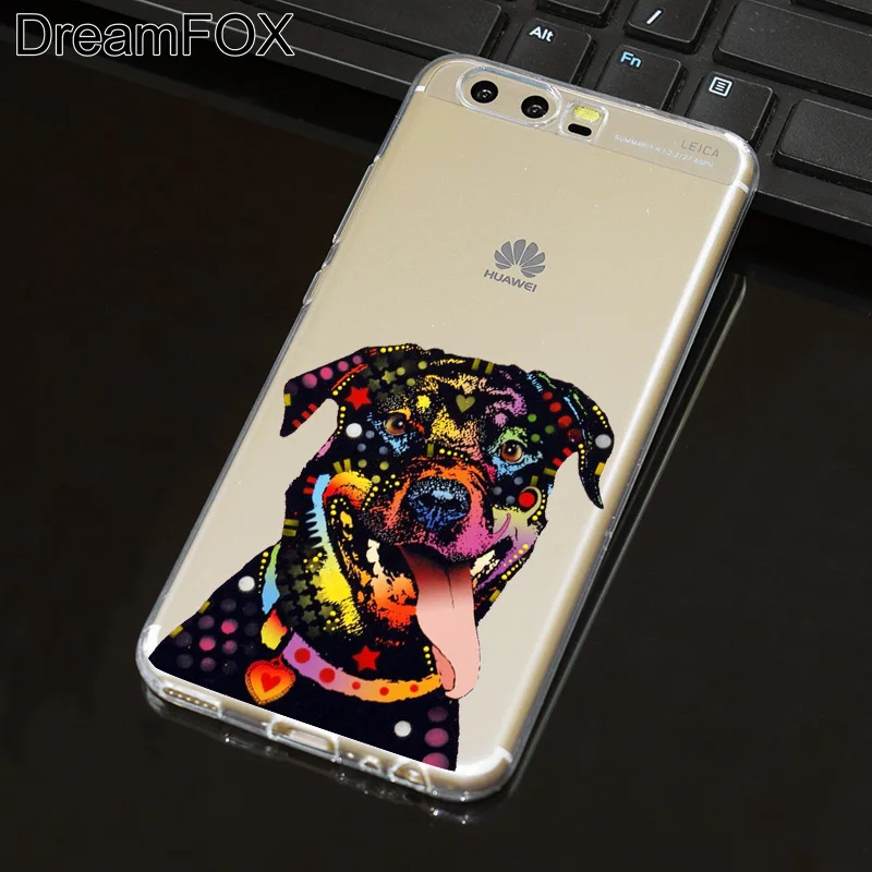 DREAMFOX L577 Мягкий силиконовый чехол из ТПУ с собакой для Huawei P8 P9 P10 Lite Plus 2017 Honor 8 Pro 9 6X |