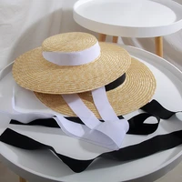 01811 hh7208 summer natural handmade 0 7 0 8cm fine straw leisure beach long ribbon lady fedoras straw cap women paper hat