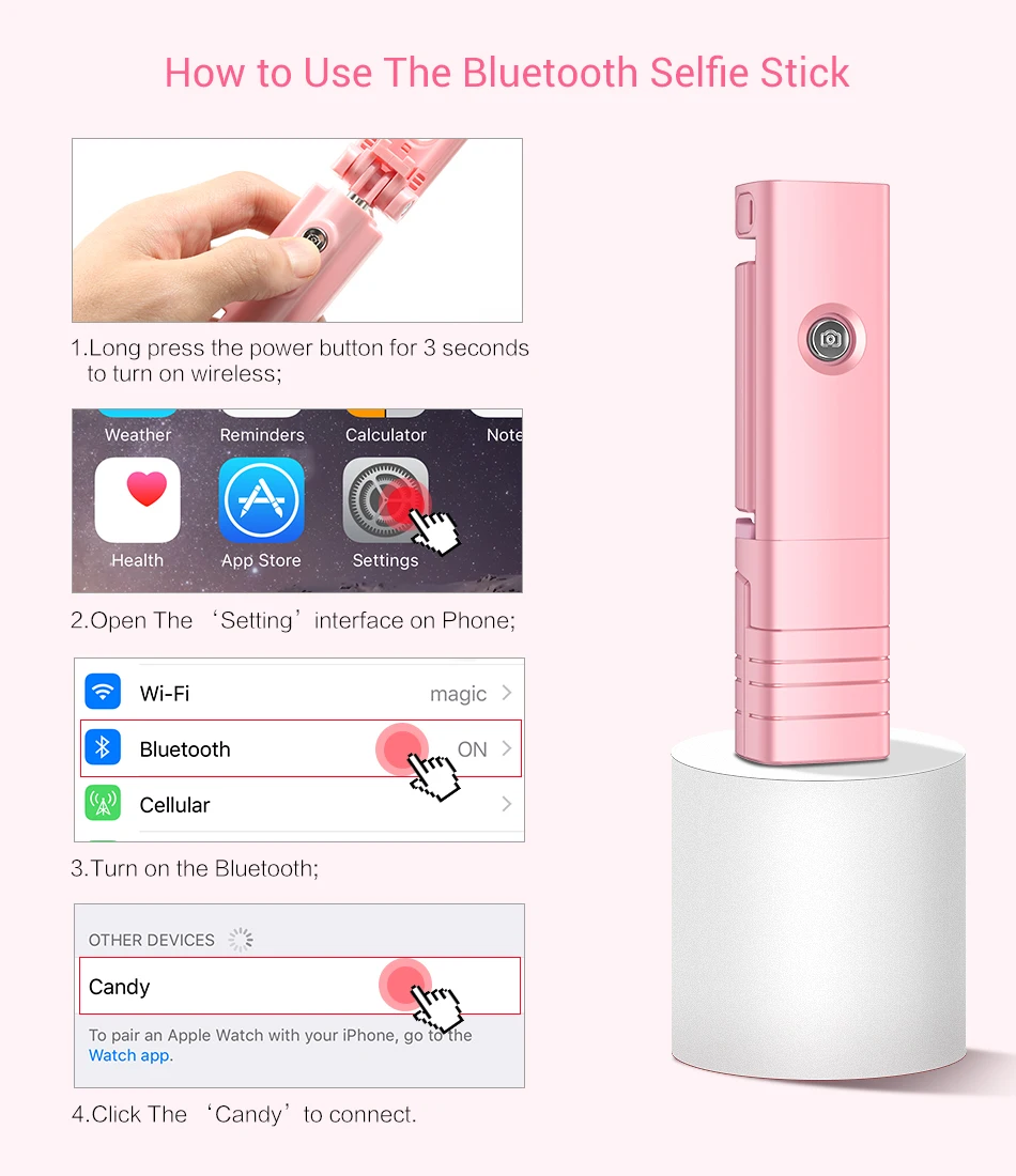 RAXFLY Mini Bluetooth Универсальная селфи палка складной Ручной штатив монопод для смартфона iPhone Xiaomi samsung huawei Sophie