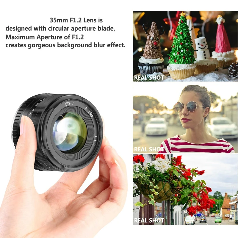 Горячая TTKK 35 мм F1.2 Большая диафрагма Prime Aps C Алюминиевый объектив для Fuji X