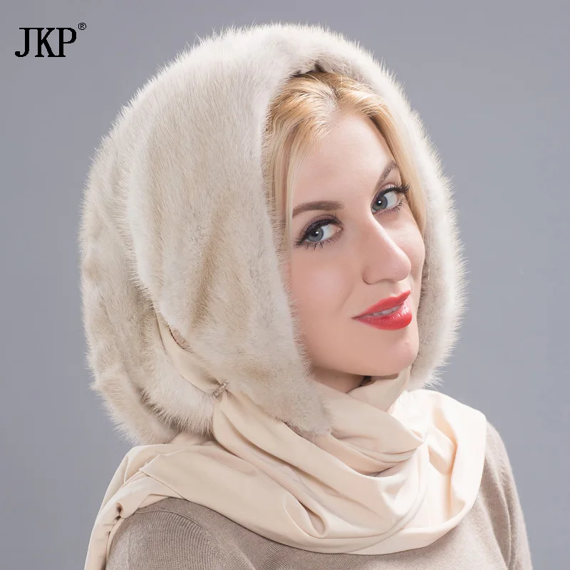 Новая продукция Jkp 2020 милая норковая шапка теплая зимняя из натуральной норки 3