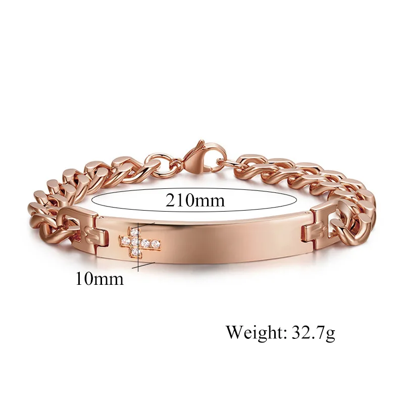 Браслеты из нержавеющей стали розовое золото со стразами и перекрестным узором