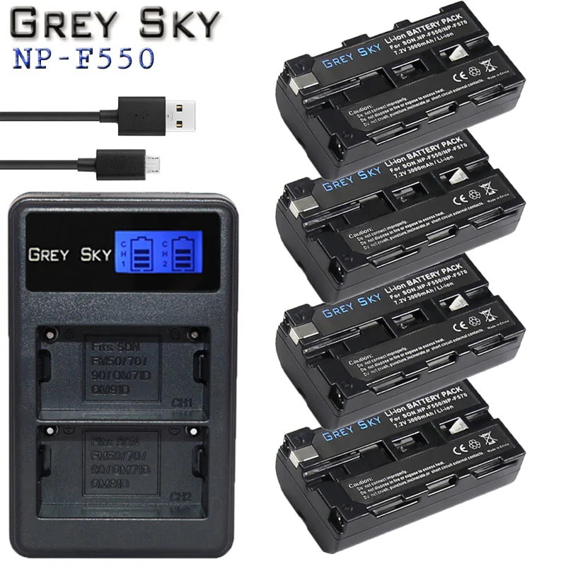 charger and 4battery 4 шт. NP-F570 NP-F550 NP-F330 NP F550 NP F330 F750 Батарея+ двойное зарядное устройство для sony CCD-SC55 CCD-TRV81 DCR-TRV210 MVC-FD81 Hi-8 - Цвет: charger and 4battery