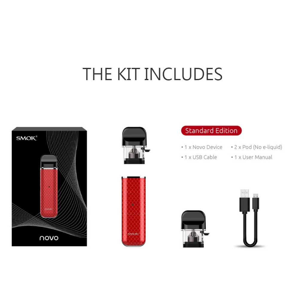В наличии SMOK novo комплект cobra pod vape ручка 450 мАч и 2 мл картриджи электронная