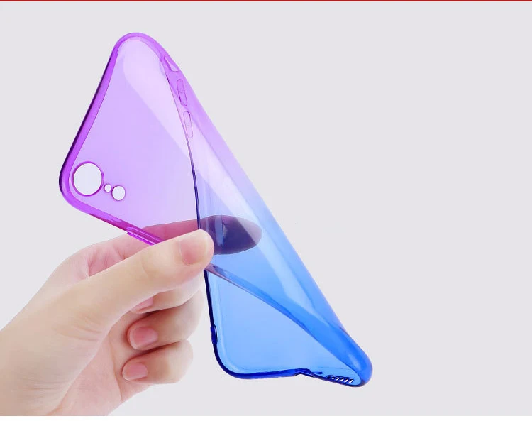 XS градиентные цветные чехлы для iPhone XR Plus чехол противоударный прозрачный