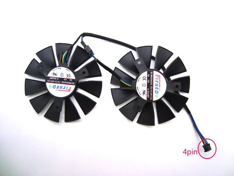 Бесплатная доставка 1 комплект FD7010H12S кулер вентилятор для ASUS STRIX GTX1060 1050 GTX960 GTX950
