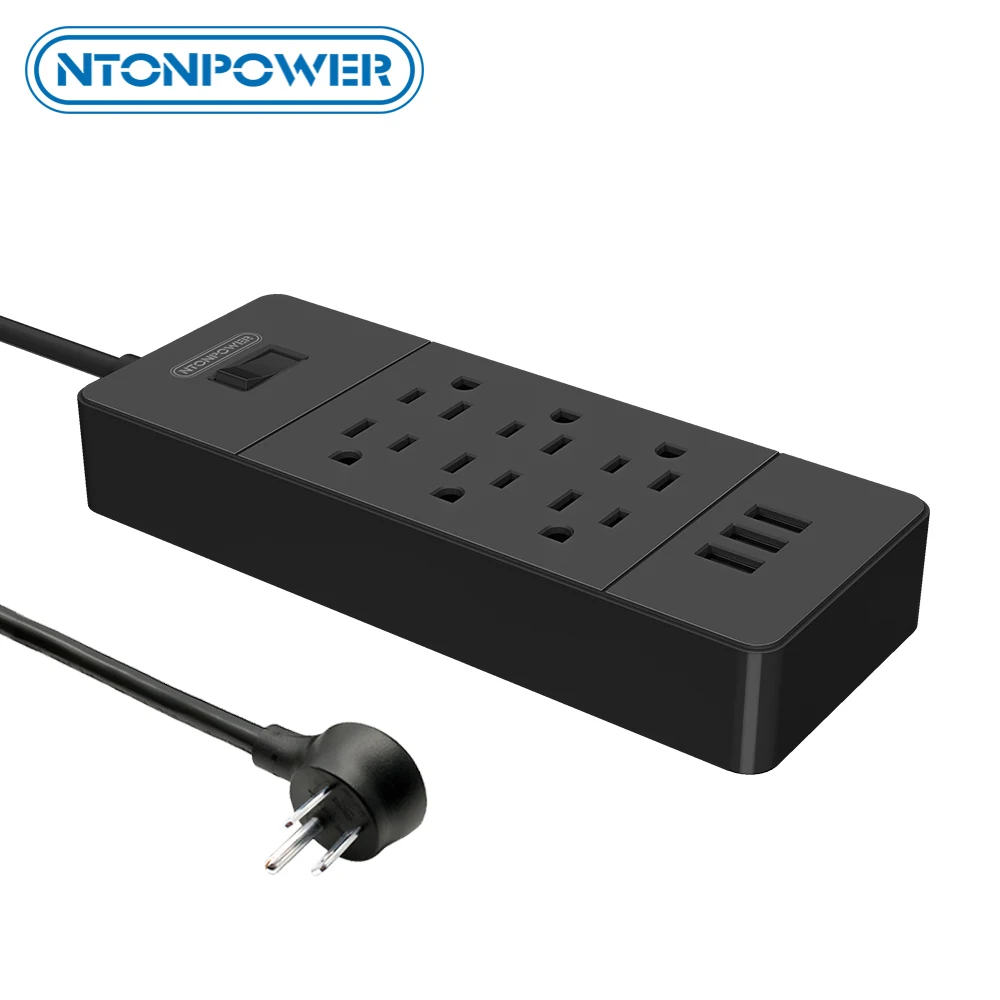 NTON POWER Smart Power Strip настенная 6 AC 4 USB зарядная станция с защитой от перенапряжения
